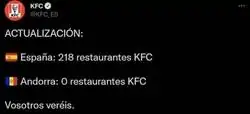 Gran respuesta de KFC a Willyrex por los establecimientos que tienen en Andorra