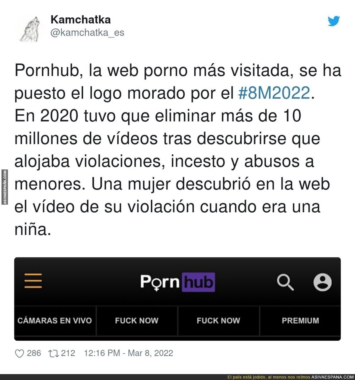 La vergüenza absoluta de Pornhub el día Internacional de la Mujer