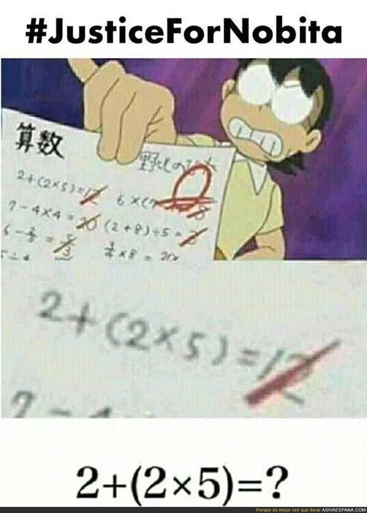 Nobita no merecía esas notas