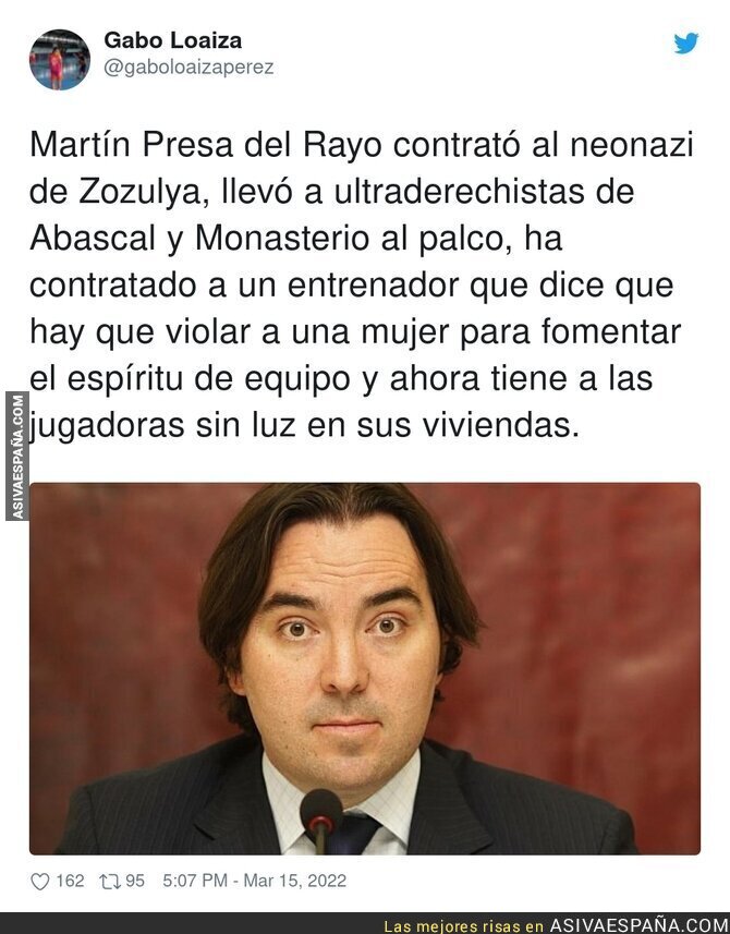 Menuda pieza el presidente del Rayo Vallecano