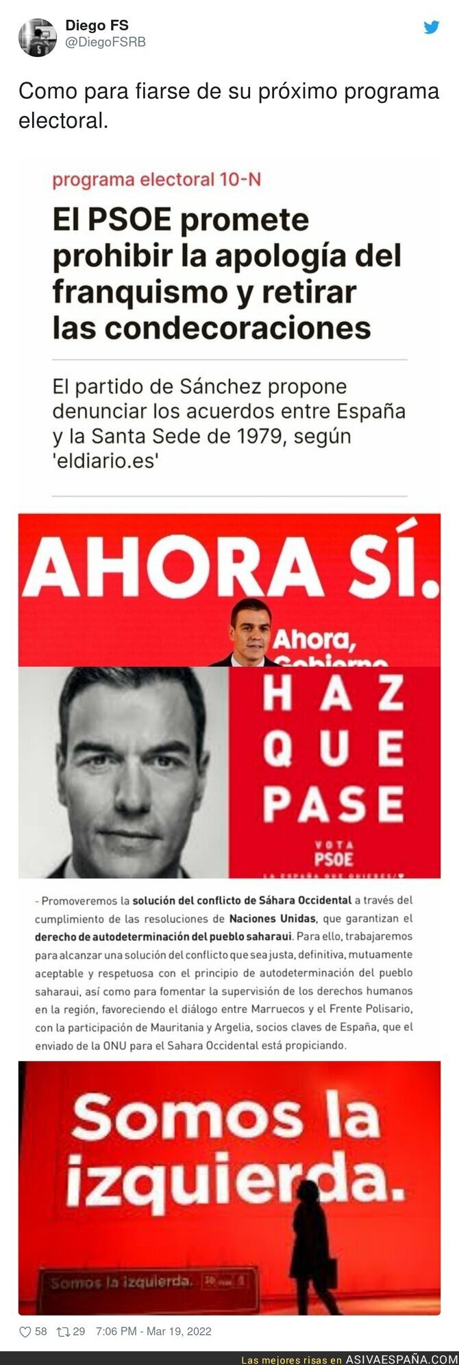 El programa electoral del PSOE es papel de váter