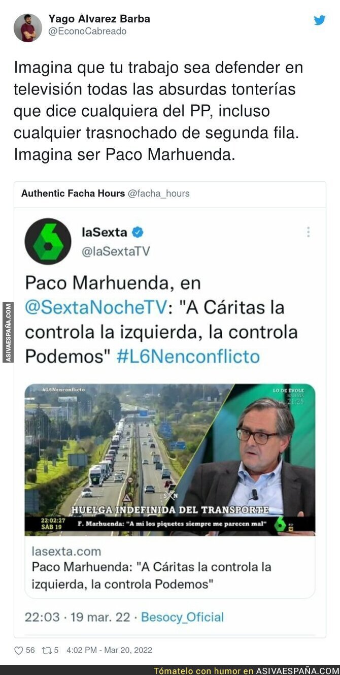 Paco Marhuenda y sus tonterías sobre Cáritas
