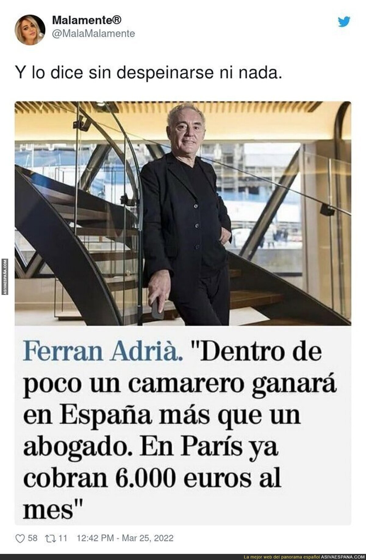 El futuro de los camareros según Ferran Adria