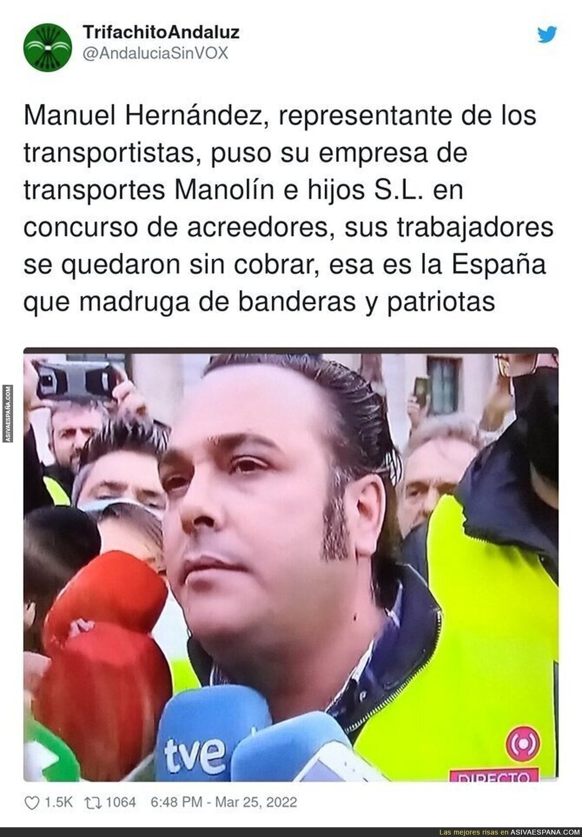 El señor que está creando el caos en España con los transportistas