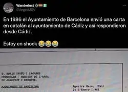 Brutal: Así respondieron desde el Ayuntamiento de Cádiz al de Barcelona por una carta en catalán que recibieron