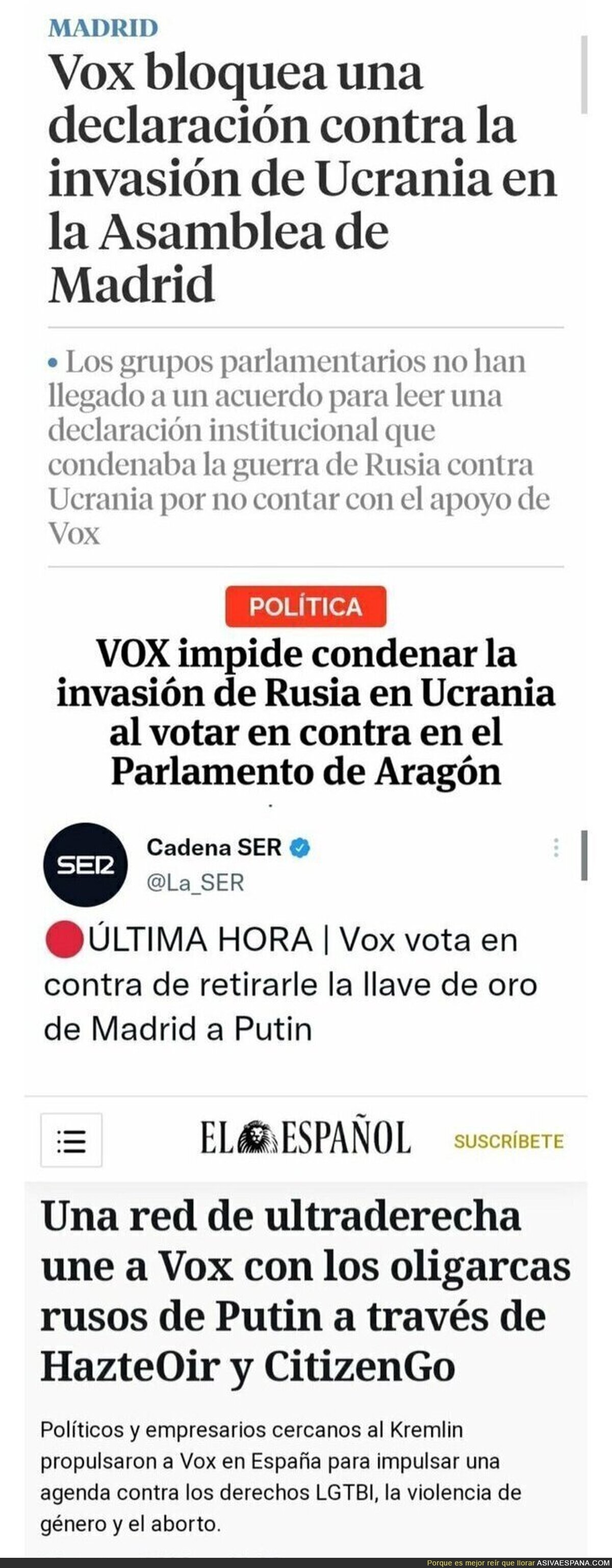 VOX y sus vínculos con Putin