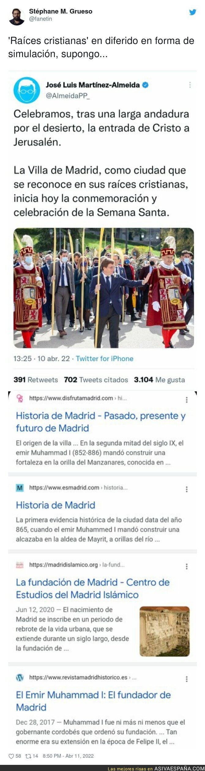 José Luis Martínez Almeida no conoce la historia de Madrid