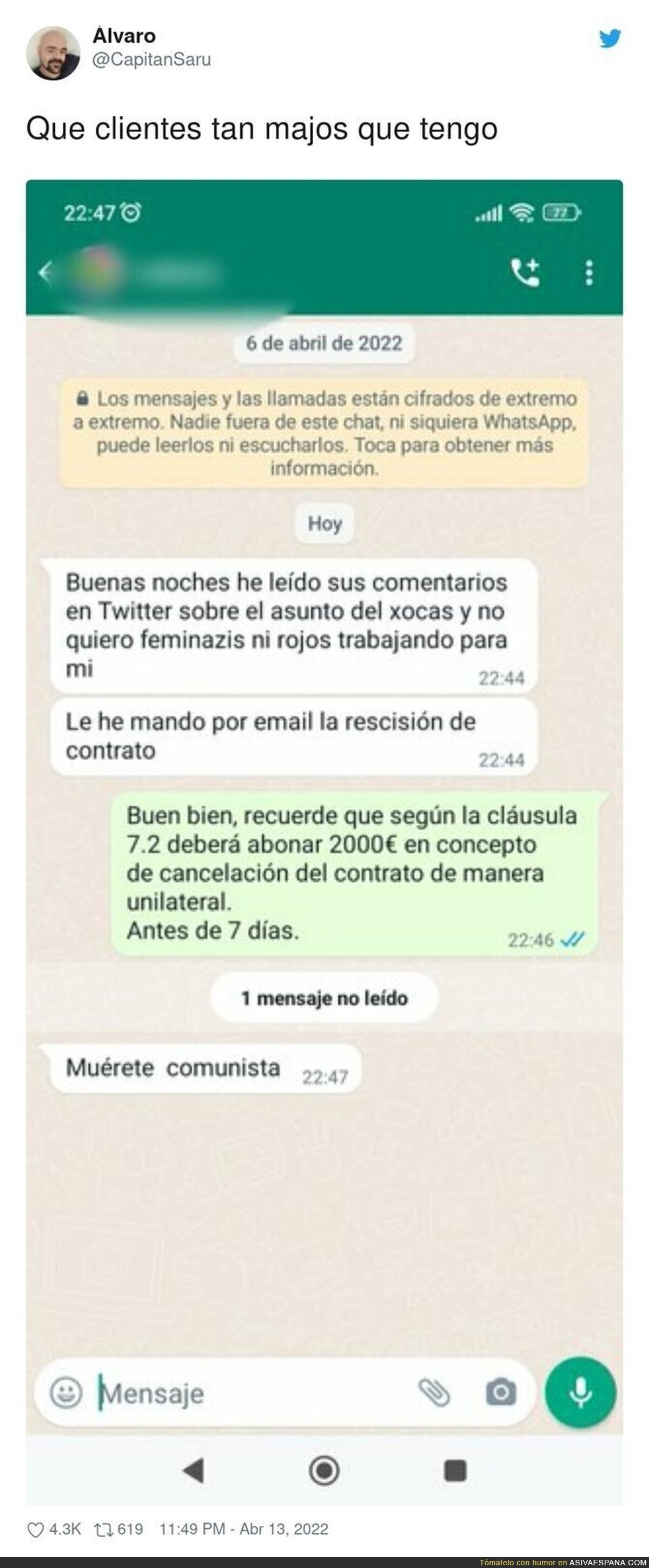 Hay cada sociópata por el Mundo...