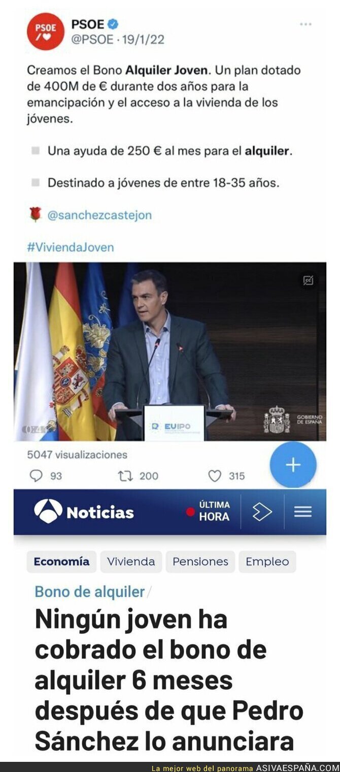 Están tardando las ayudas prometidas de Pedro Sánchez