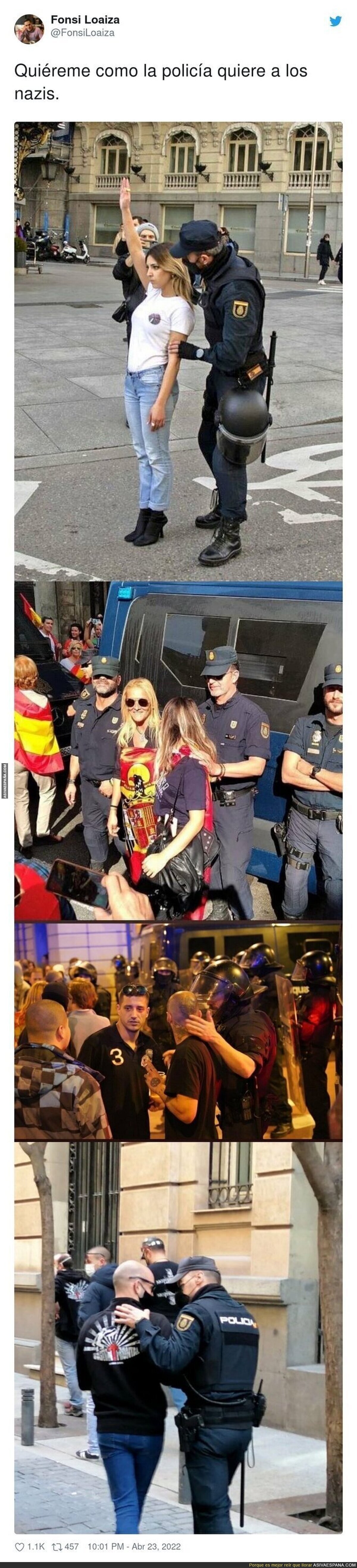 El buen trato de los policías a los nazis españoles