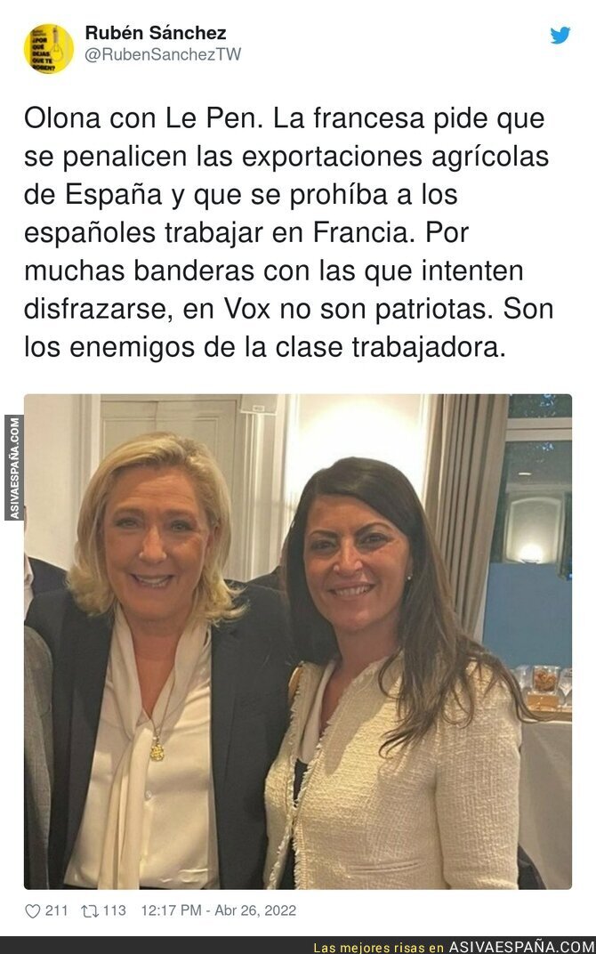 El gran peligro de VOX codeándose con Le Pen