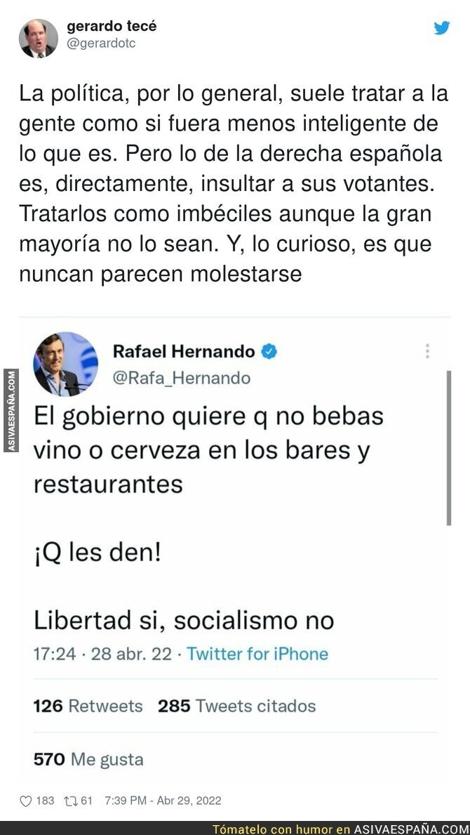 Rafael Hernando no sabe la diferencia entre recomendación y prohibición