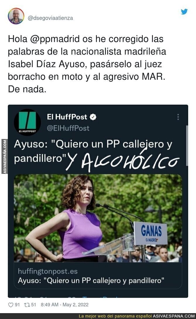 Podrían ser palabras fácilmente de Miguel Ángel Rodríguez