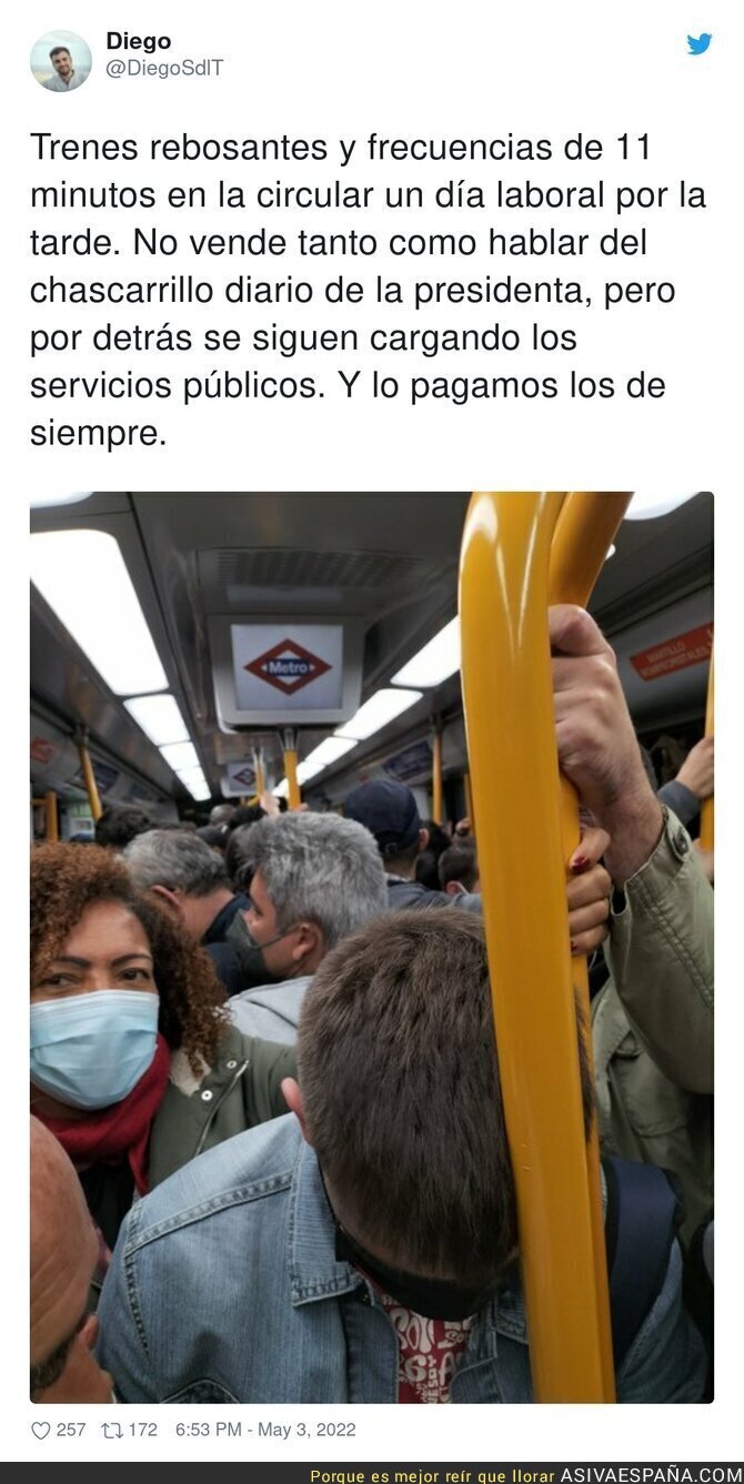 Desastre en el transporte público de Madrid