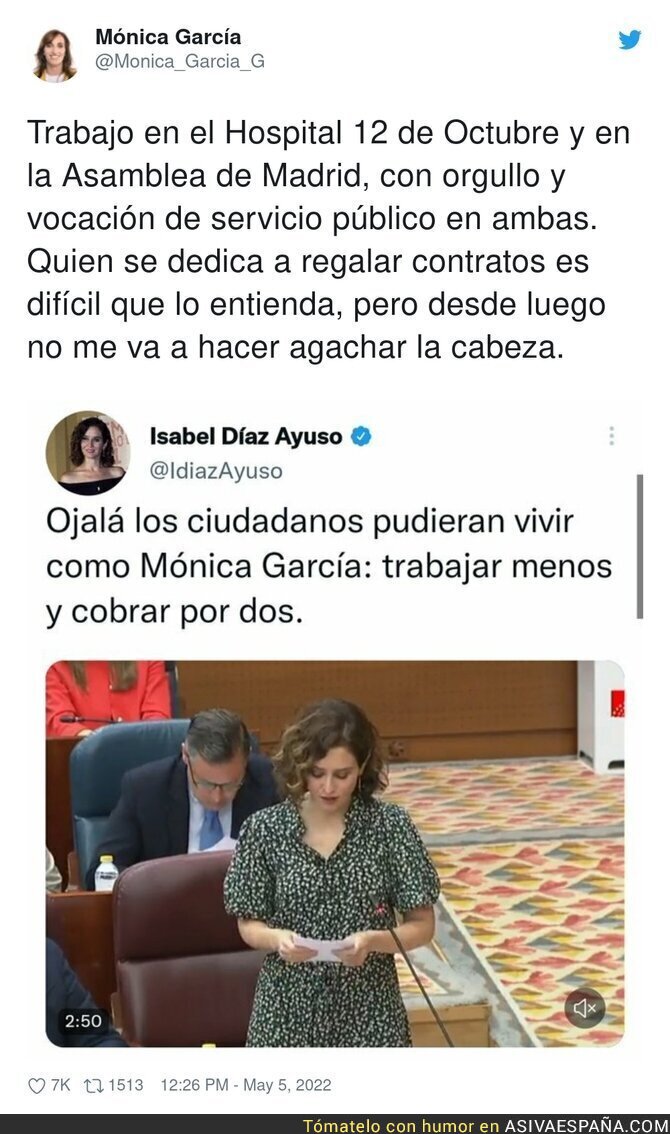 El gran orgullo de Mónica García con esta brutal respuesta a Isabel Díaz Ayuso
