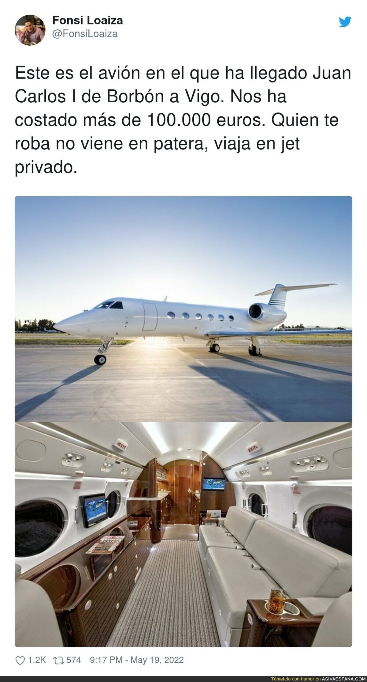 Si la Casa Real es tan transparente esperemos nos digan quien ha pagado este jet privado