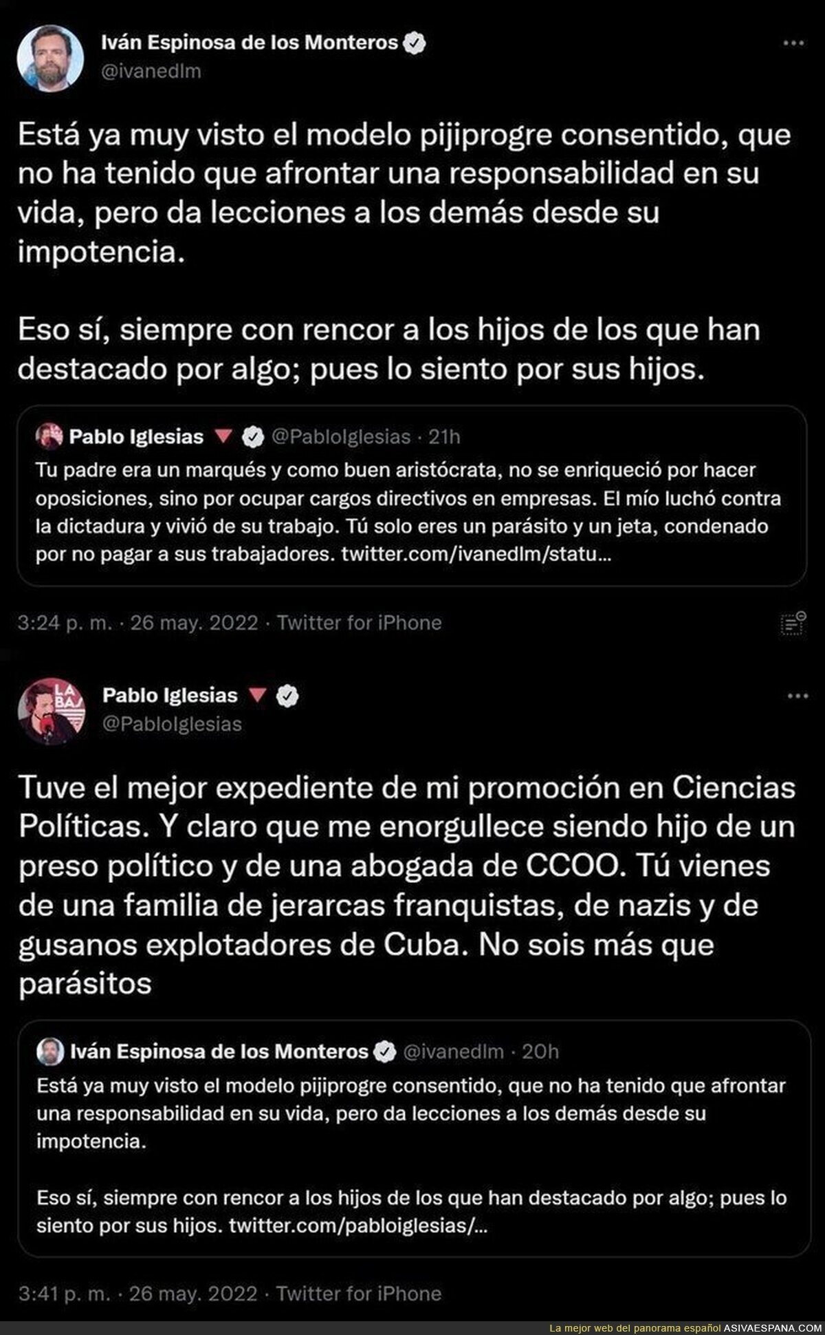 La apoteósica respuesta de Pablo Iglesias a Iván Espinosa de los Monteros que le ha dejado totalmente en las lonas