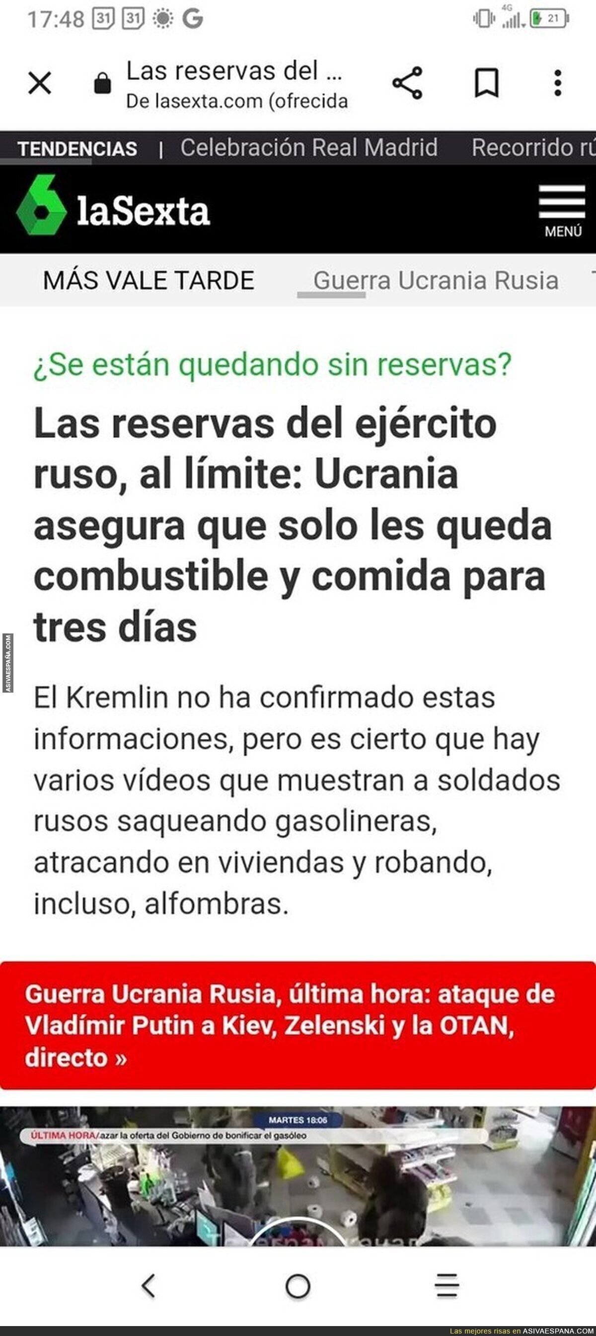 Cuando leas una noticia sobre la guerra de Ucrania, recuerda que el 22 de marzo nos decían esto