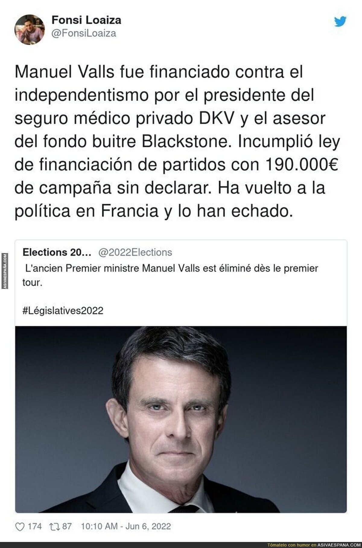 Manuel Valls no levanta cabeza en política