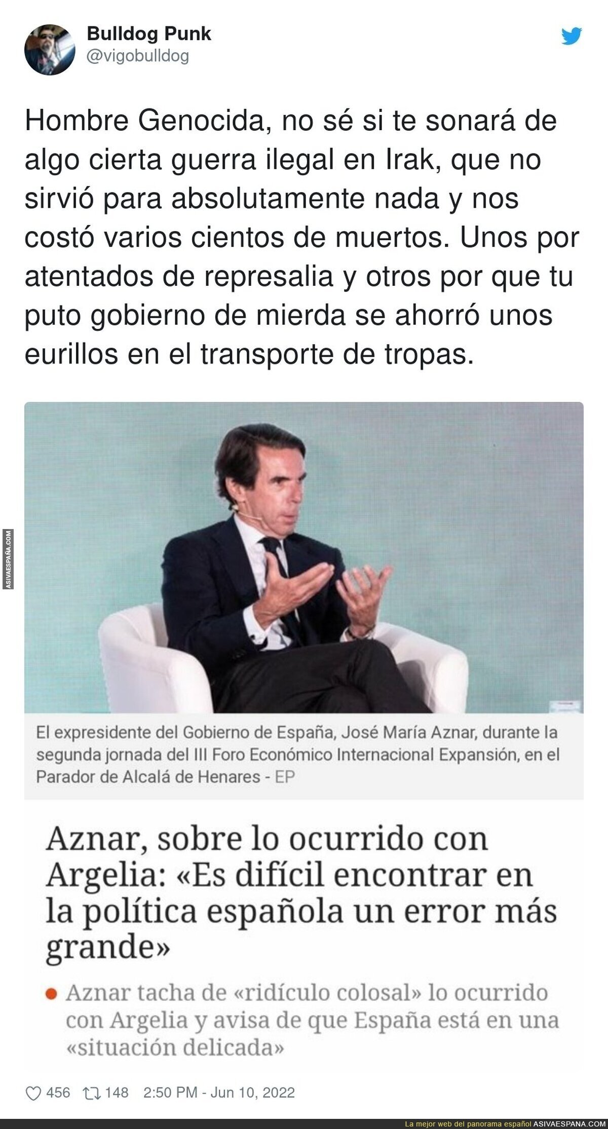 Aznar tiene memoria selectiva