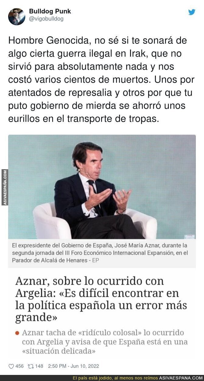 Aznar tiene memoria selectiva