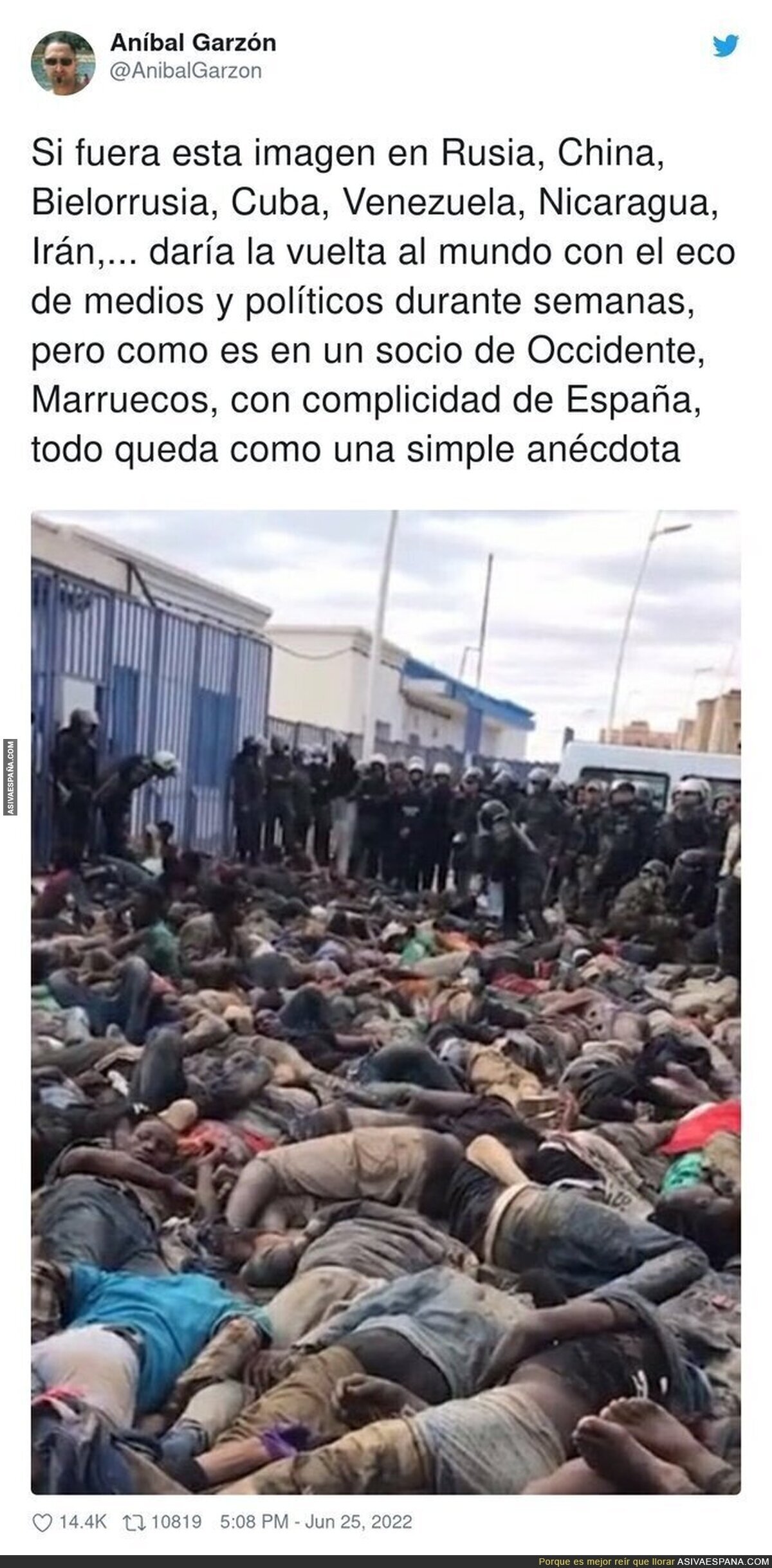 Crimen repugnante de España junto a Marruecos