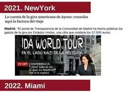 New York, Miami.. Las vacaciones de Ayuso a cuenta de los contribuyentes