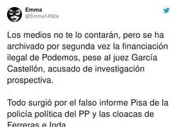 Otro portazo más a las mentiras de la ultraderecha contra Podemos