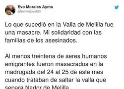 Evo Morales se solidariza con la masacre de Melilla