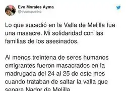 Evo Morales se solidariza con la masacre de Melilla