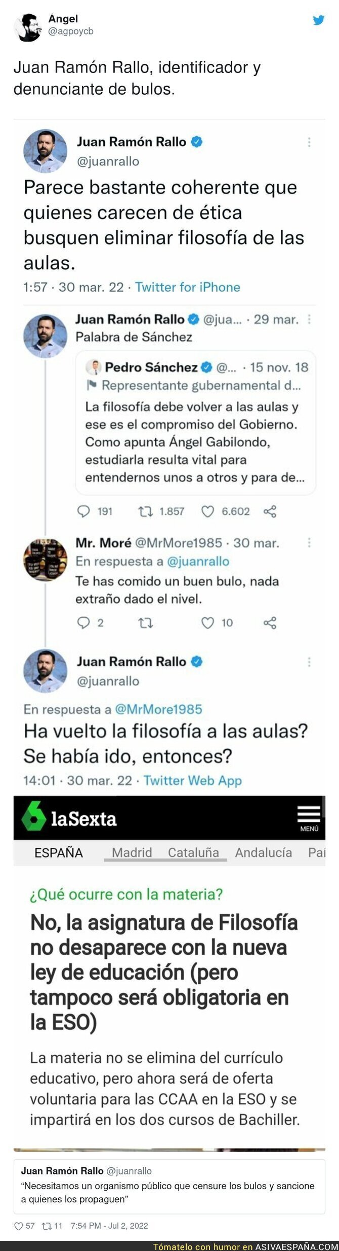 Juan Ramón Rallo mucho intentar dar ejemplo y es el primero que difunde bulos