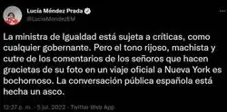 El tuit contradictorio de Lucía Méndez sobre Irene Montero y lo que hacen en su periódico