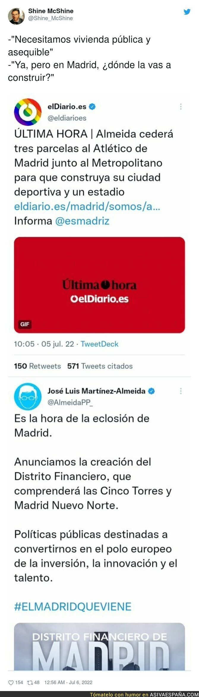 José Luis Martínez Almeida le da el favor de su vida al Atlético de Madrid
