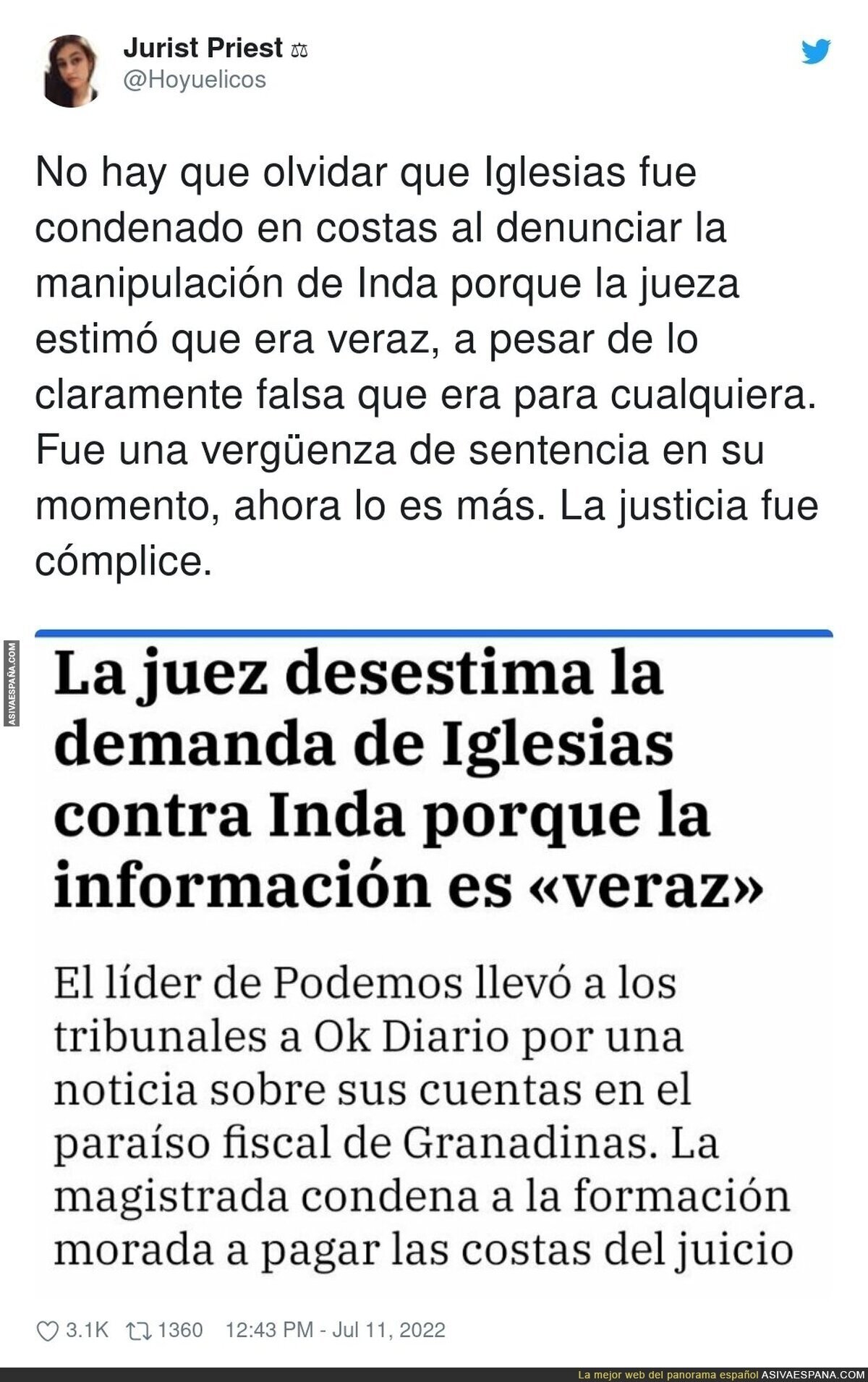 La vergüenza de justicia que hay en España queda en evidencia