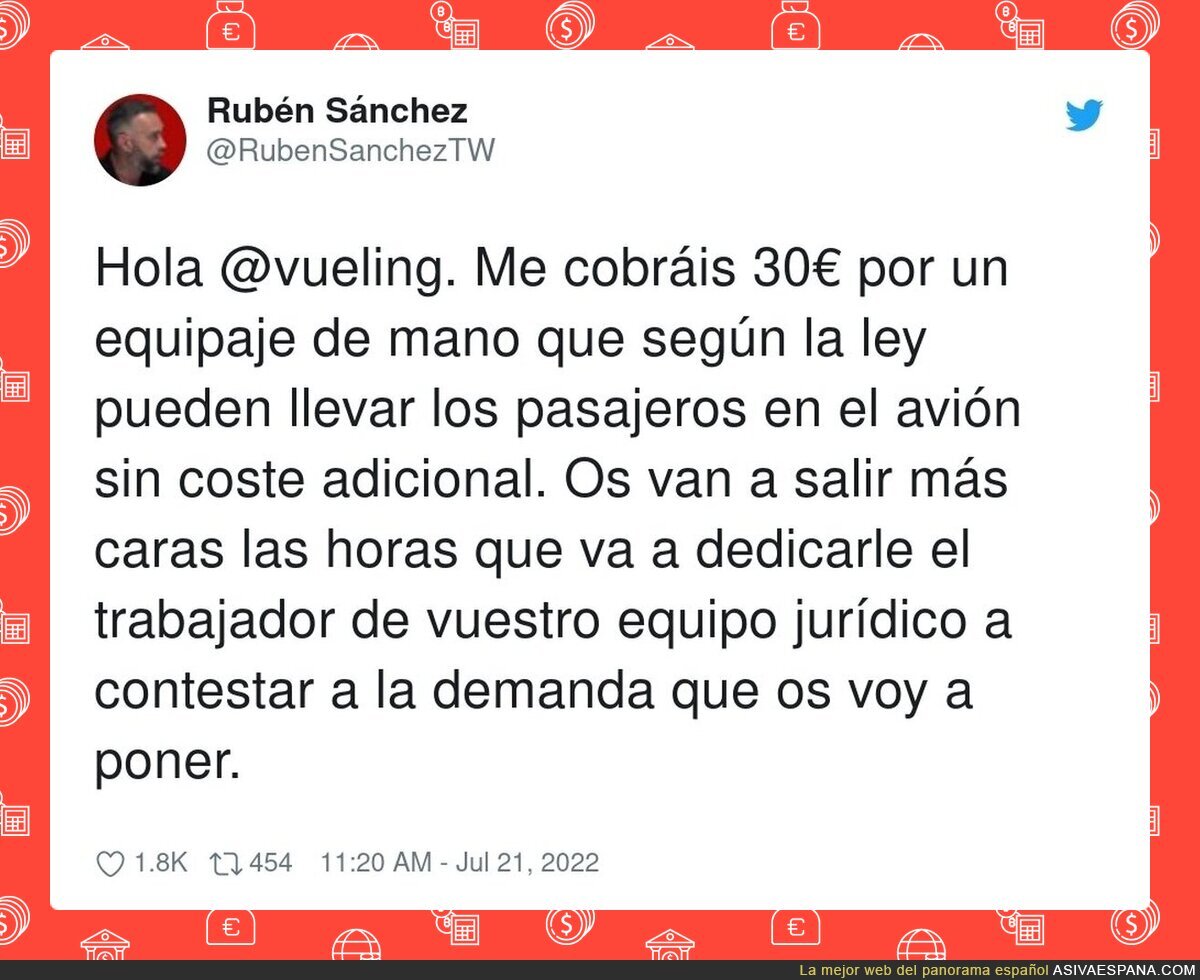 Vueling le ha cobrado al usuario equivocado