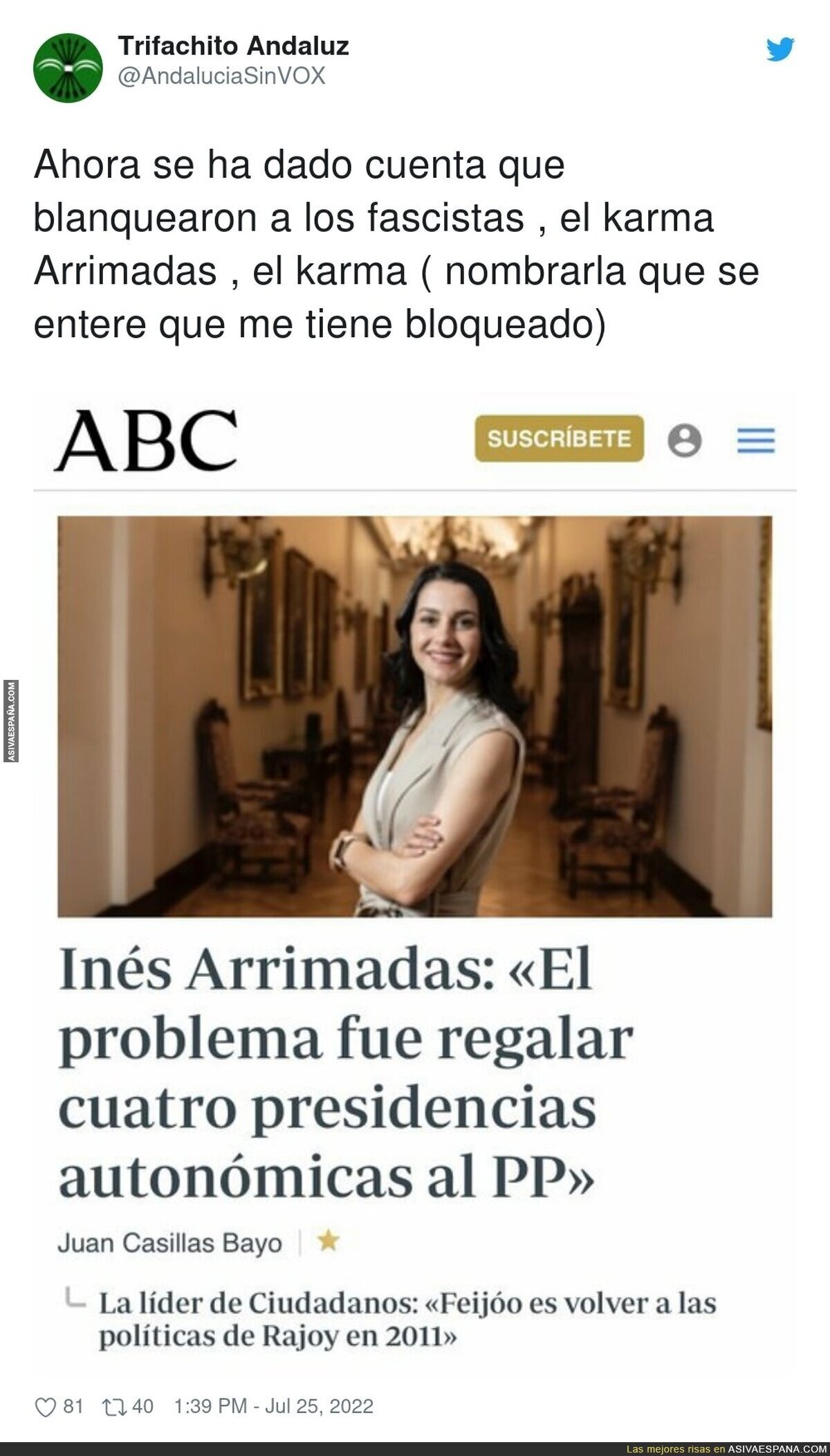 Inés Arrimadas se entera años más tarde