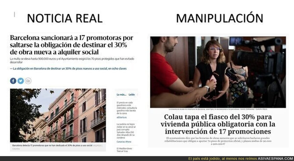 Noticia real vs Manipulación