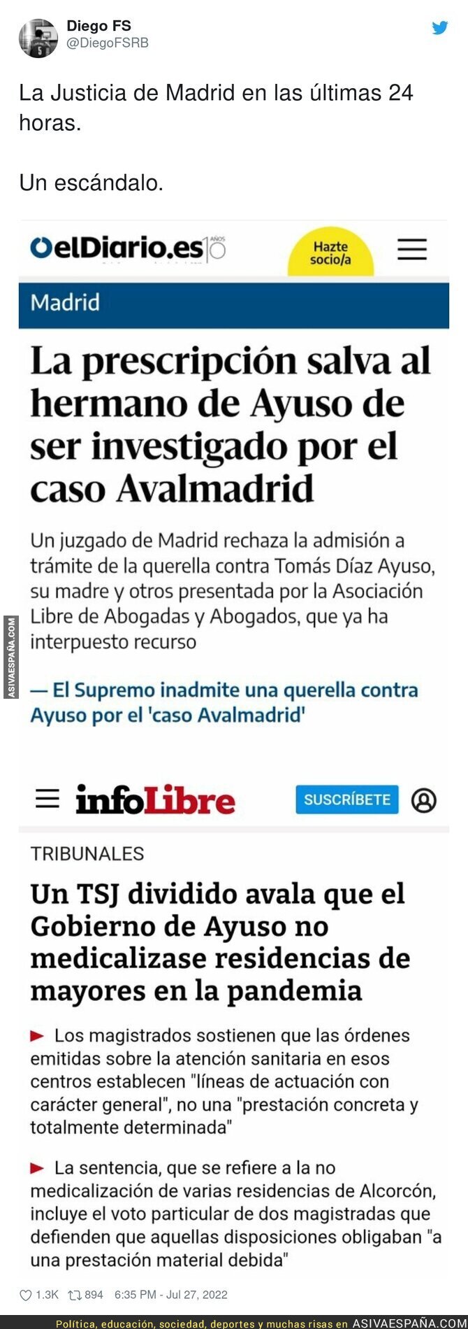 Dos noticias juntas te explican como funciona la justicia en España