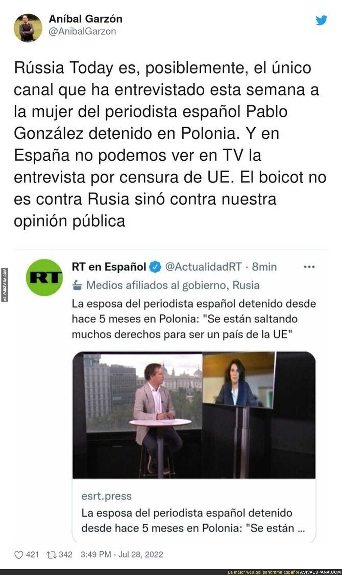 Censura contra el pueblo español
