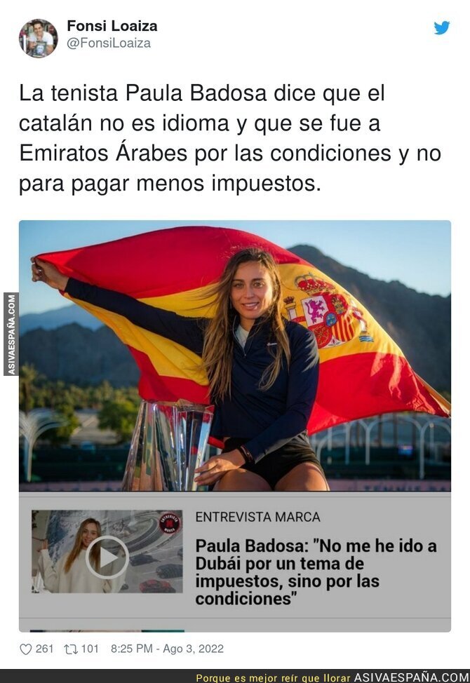 No podía faltar la banderita de España