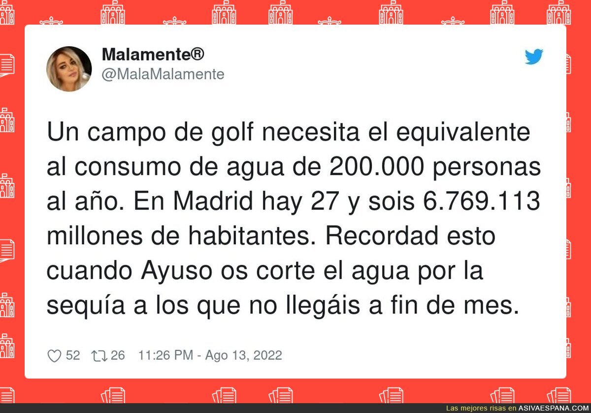 El gasto excesivo de agua en campos de golf