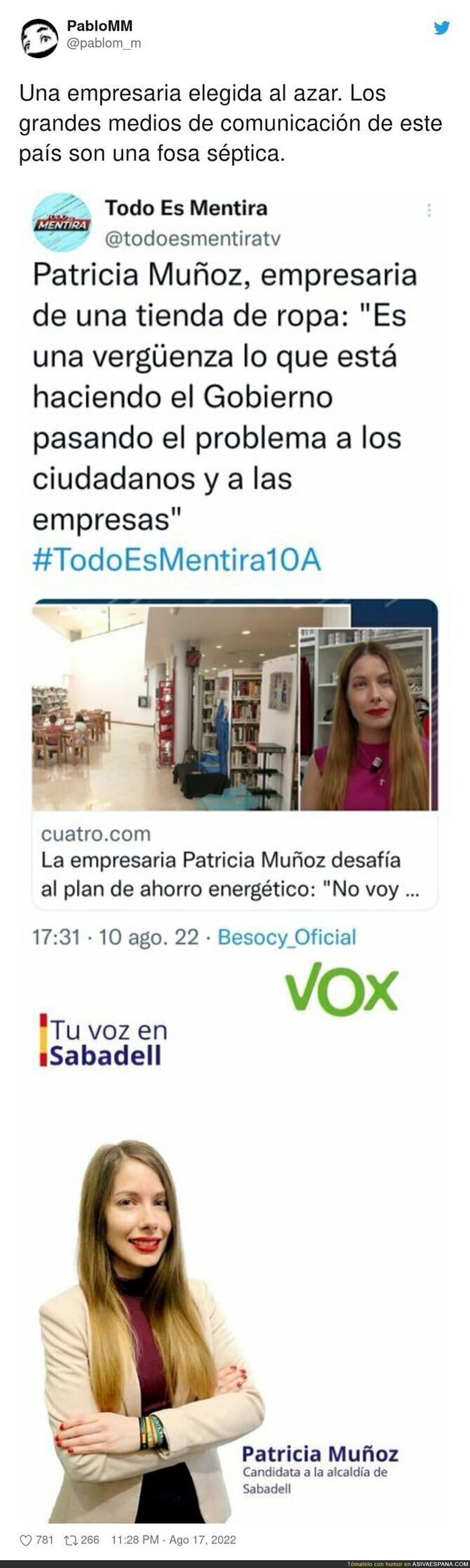 'Todo es Mentira' la vuelve a liar entrevistando a esta mujer que en realidad es de VOX