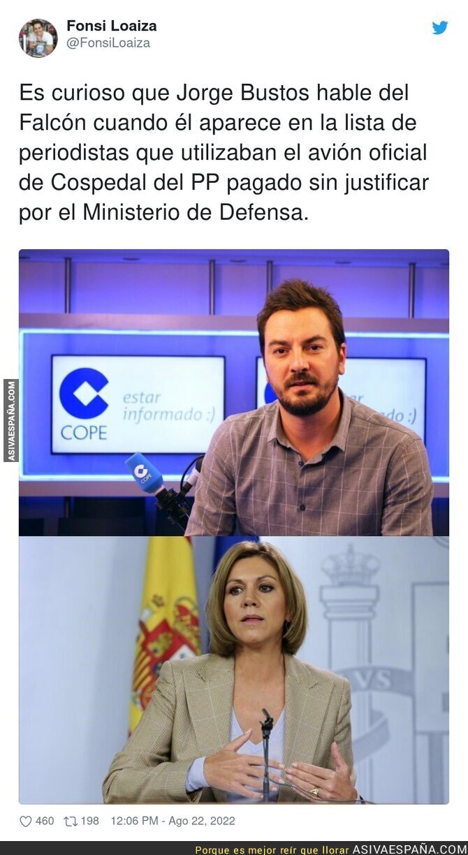 Jorge Bustos y su doble rasero