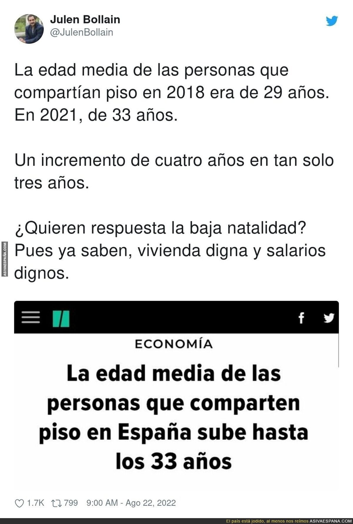 El preocupante dato de la edad de las personas que comparten piso