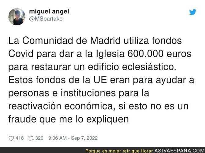 La iglesia como siempre pillando pasta por todos ladosPor @MSpartako