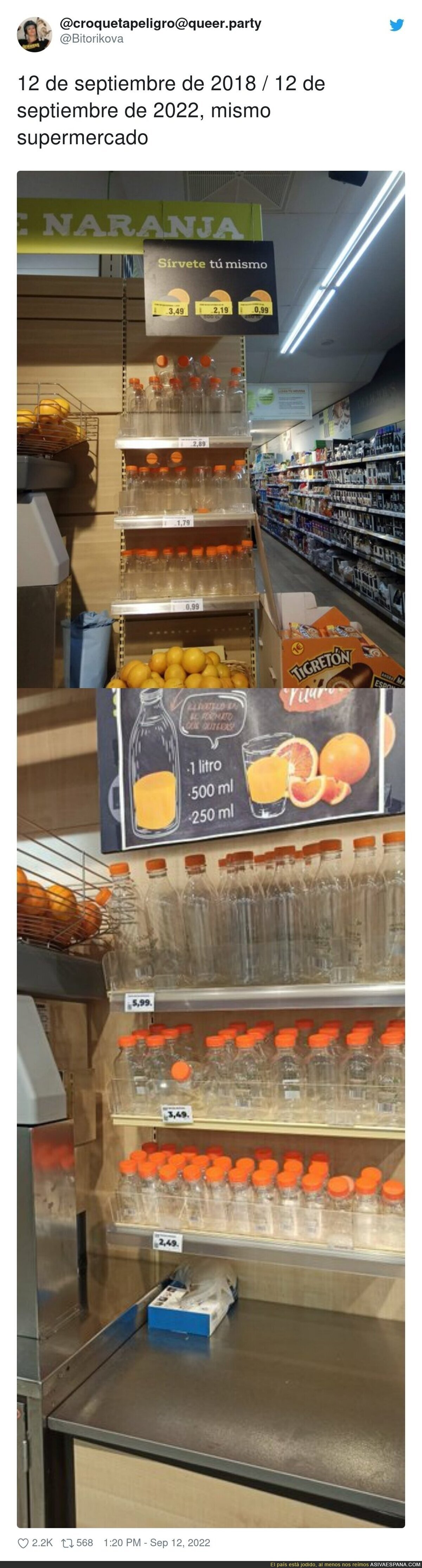 Y siguen pagando casi lo mismo o menos a los productores por el kg de naranja, por @Bitorikova