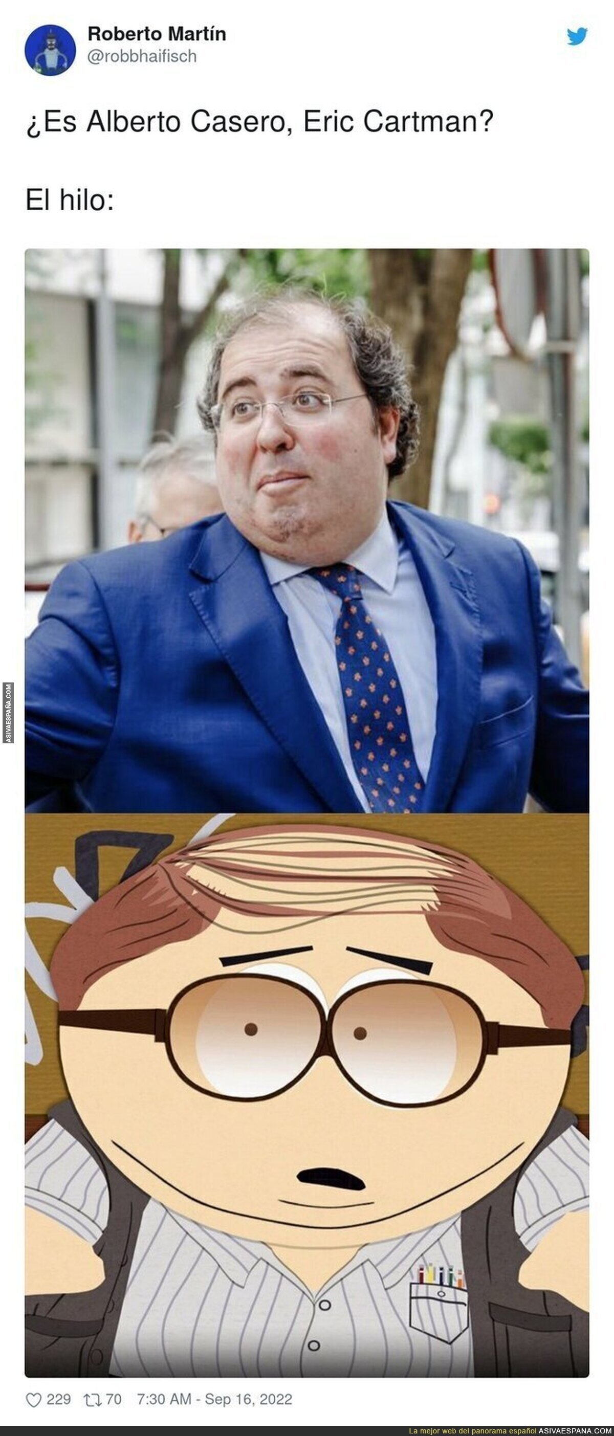 Todo hace indicar que Alberto Casado del PP es Eric Cartman de South Park