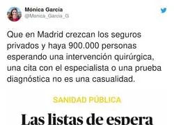 Madrid sigue siendo un desastre con la sanidad por culpa del PP
