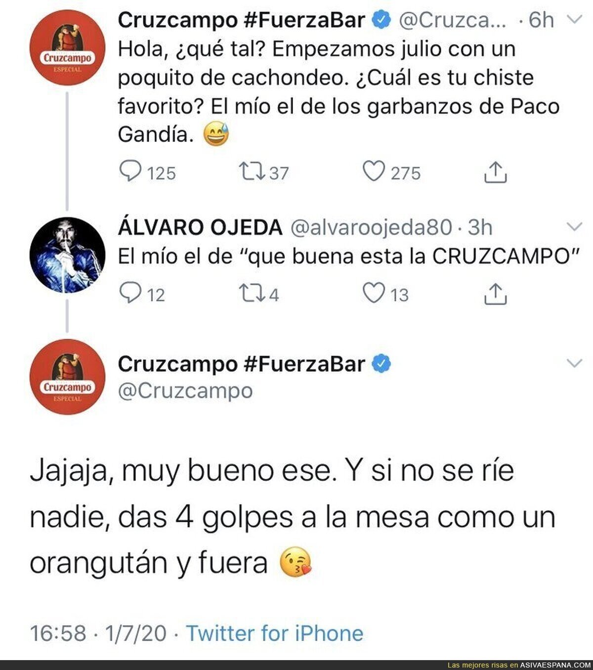 Nunca hay que olvidar esto de Cruzcampo dejando por los suelos a Álvaro Ojeda