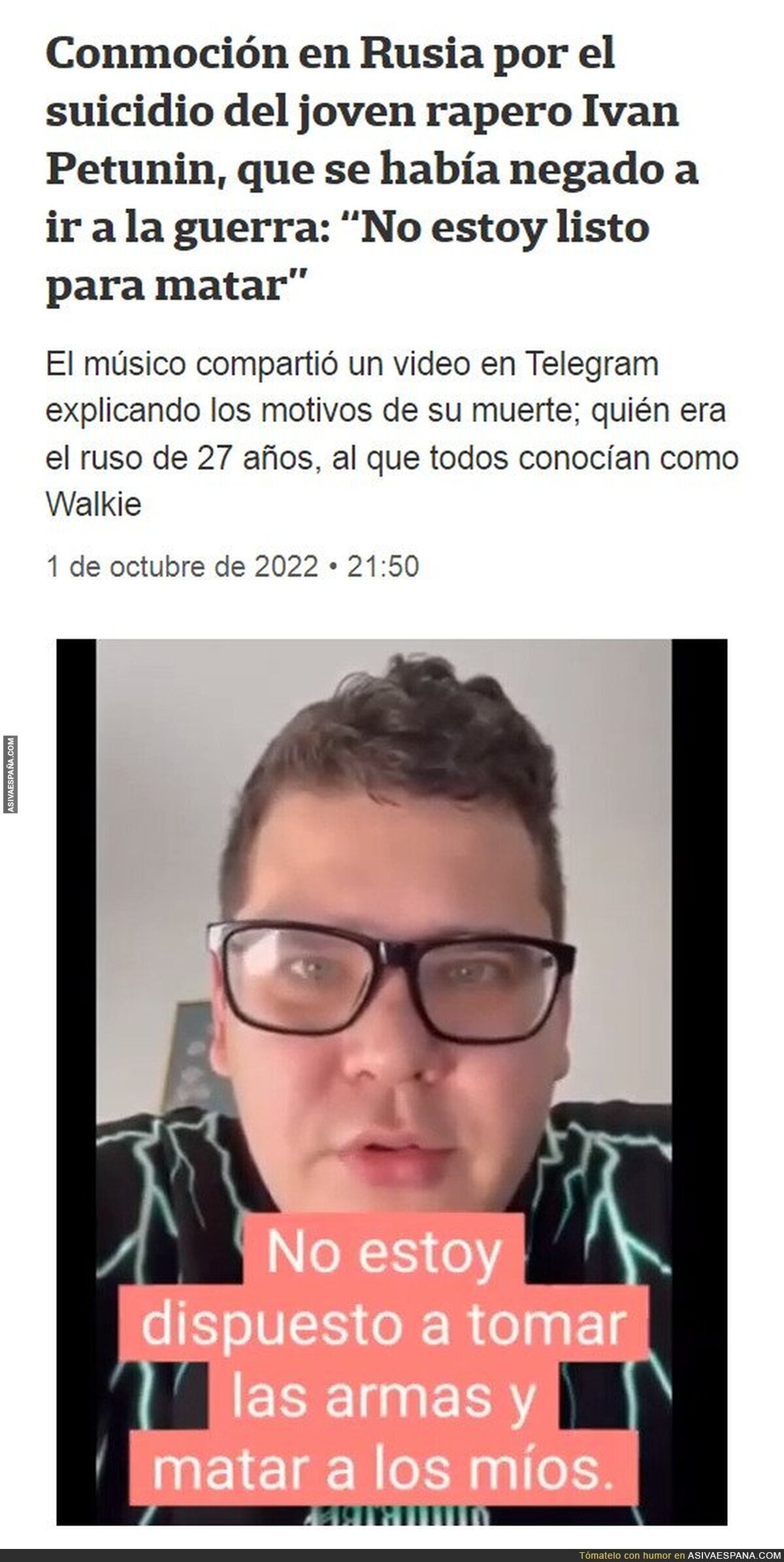 Ivan Petunin dejó un video antes de suicidarse